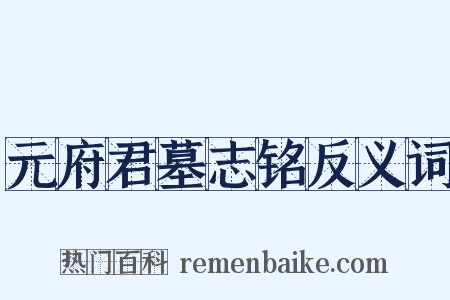 元府君墓志铭反义词是什么意思的图片